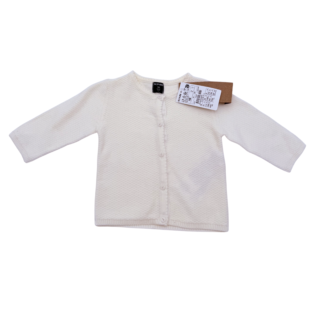 Gilet en maille blanc – 1 mois