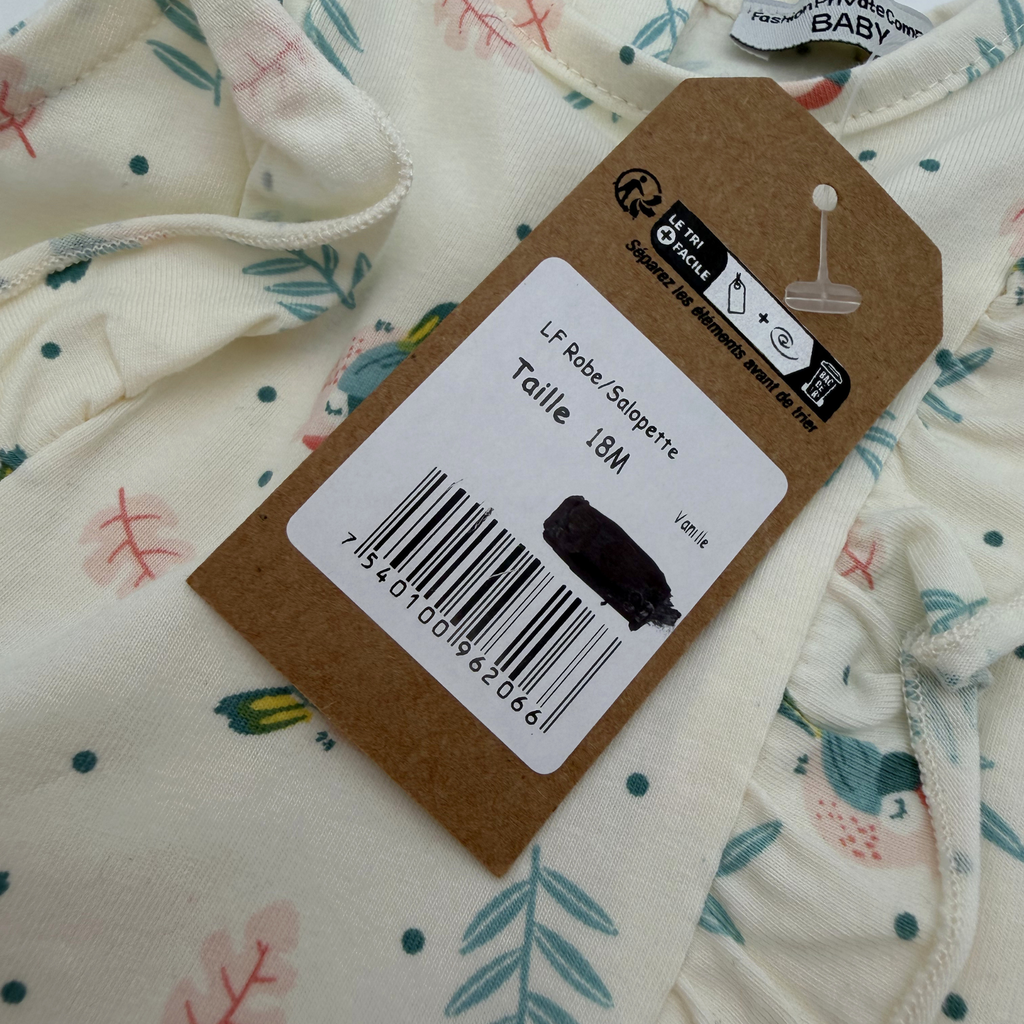 Robe écrue imprimé oiseaux - 18 mois