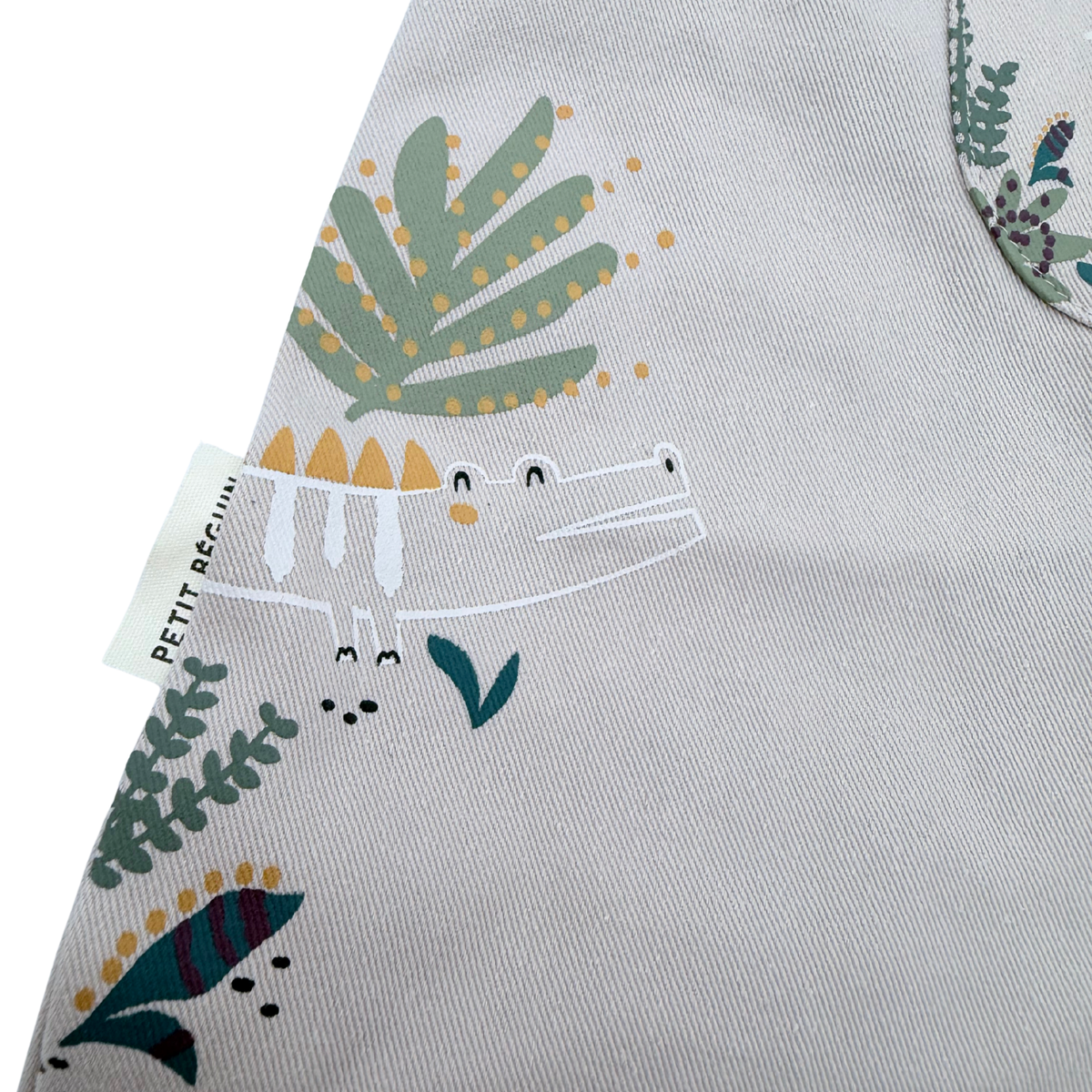 Ensemble salopette courte beige et t-shirt imprimé jungle - 6 mois