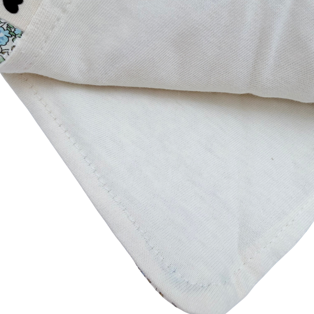 Bavoir bandana bébé à fleurs bleues en coton biologique