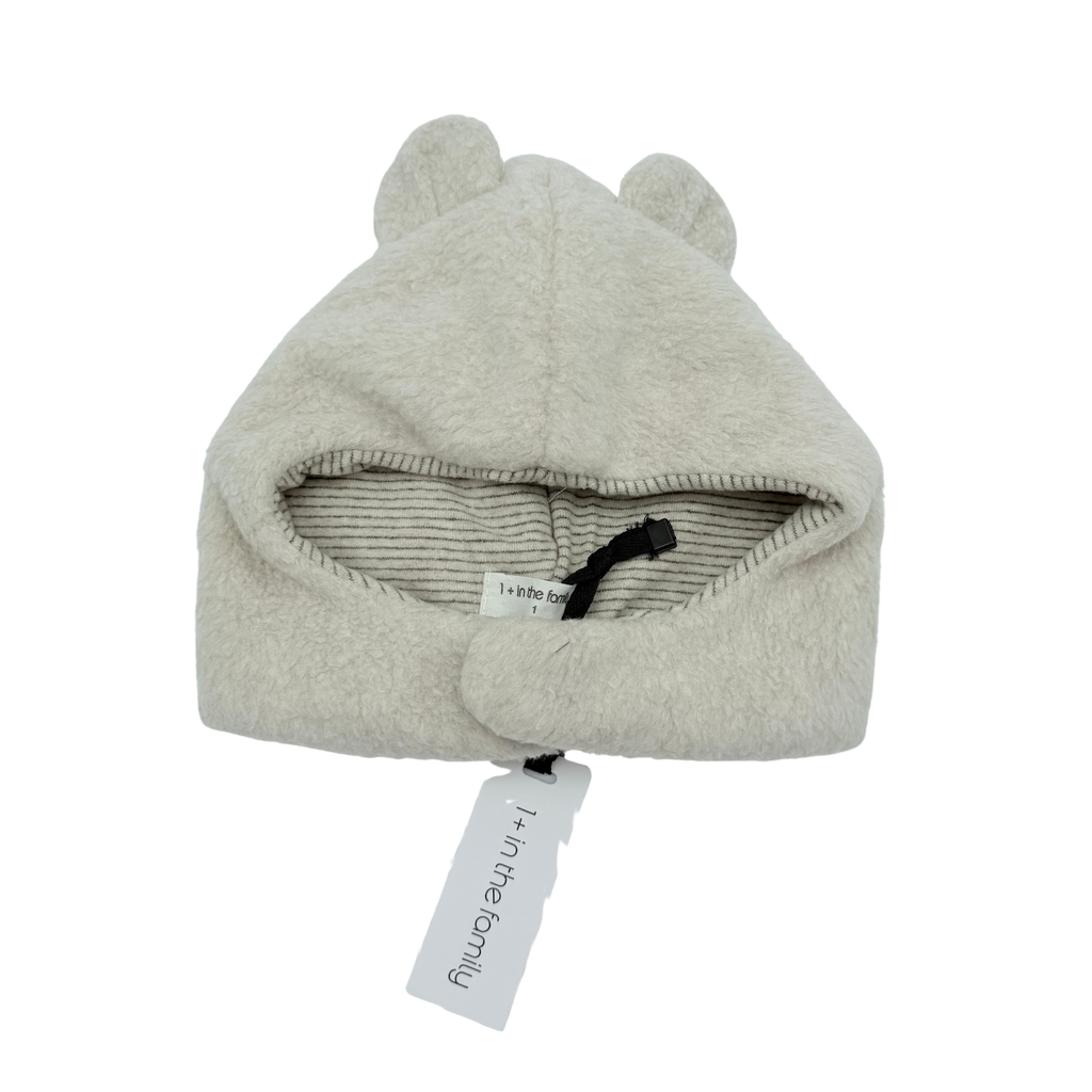 Bonnet bébé écru effet mouton avec petites oreilles - 1-3 mois