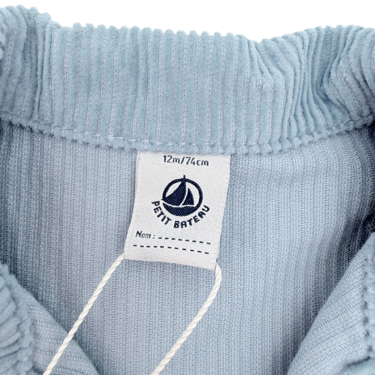 Combinaison bébé en velours côtelé bleu - 12 mois