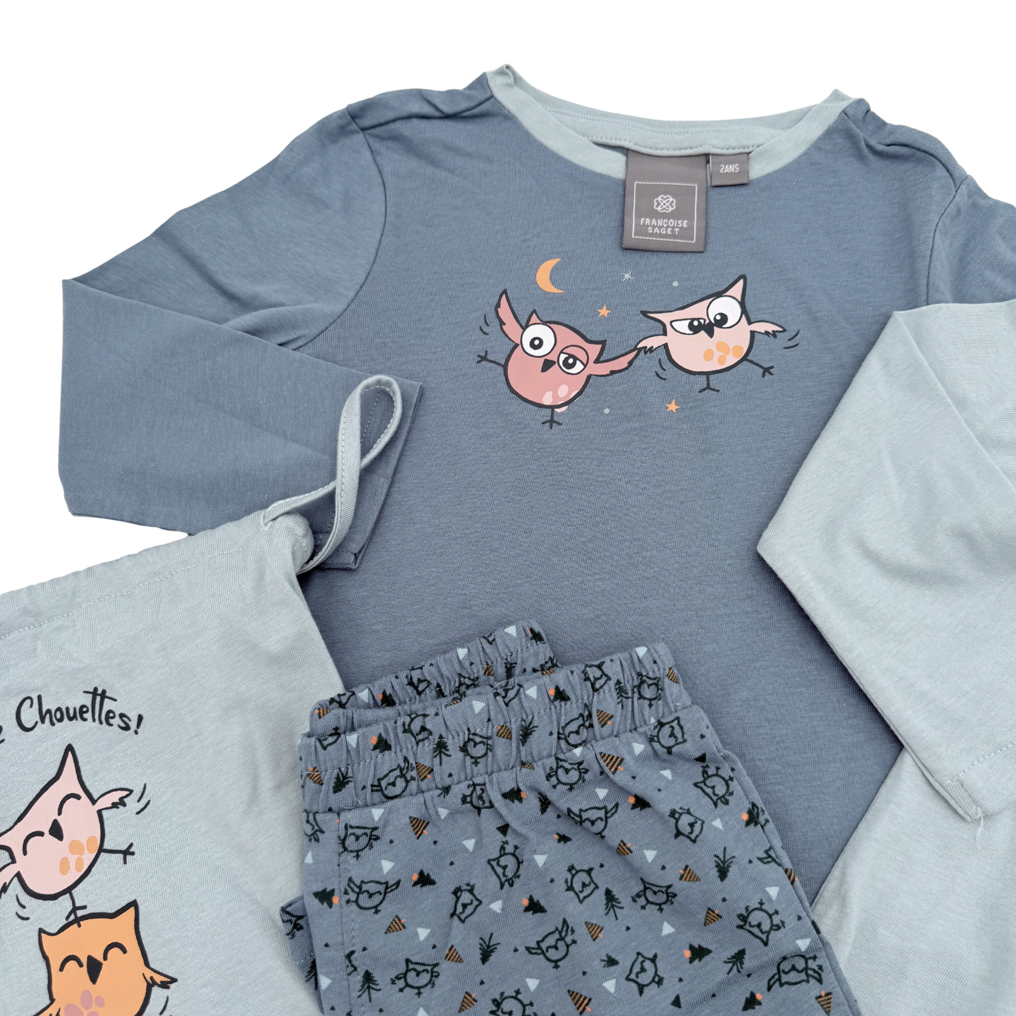 Lot de 2 pyjamas 2 pièces chouettes — 2 ans
