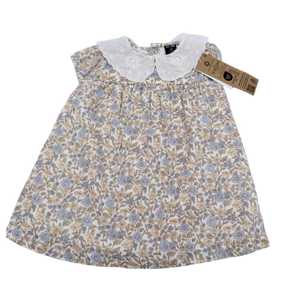 Robe bébé fleurie à col brodé — 6 mois