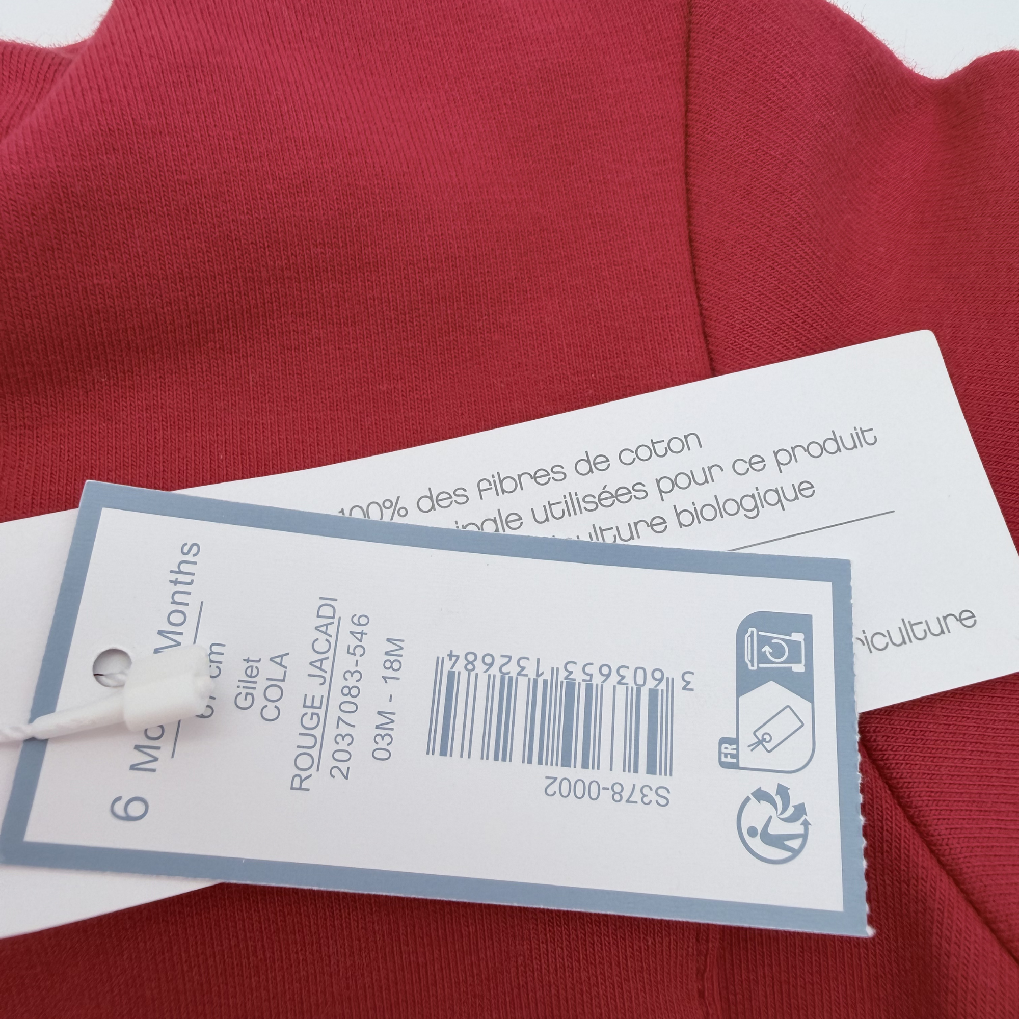 Gilet rouge — 6 mois
