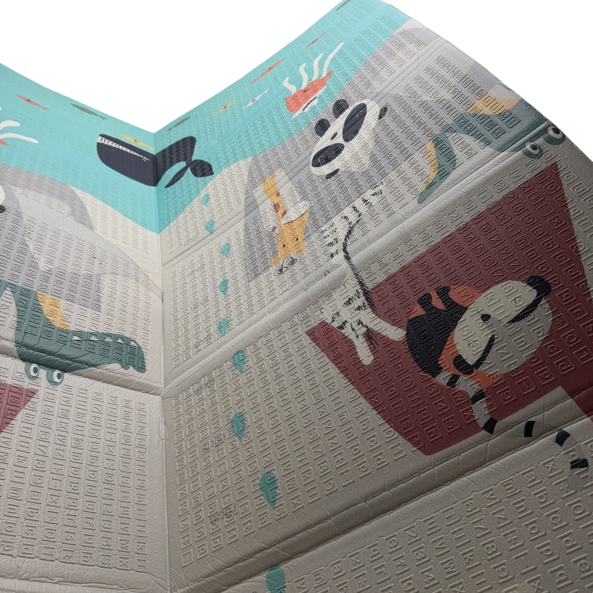Tapis d'éveil pliable réversible alphabet & animaux — 176 x 147 cm
