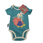 Body turquoise imprimé île et tortue — 6-12 mois