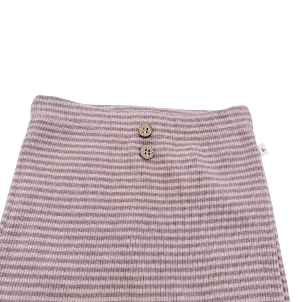 Legging rose rayé en maille côtelée - 6 mois