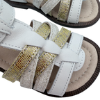 Sandales blanches et dorées à brides — 22