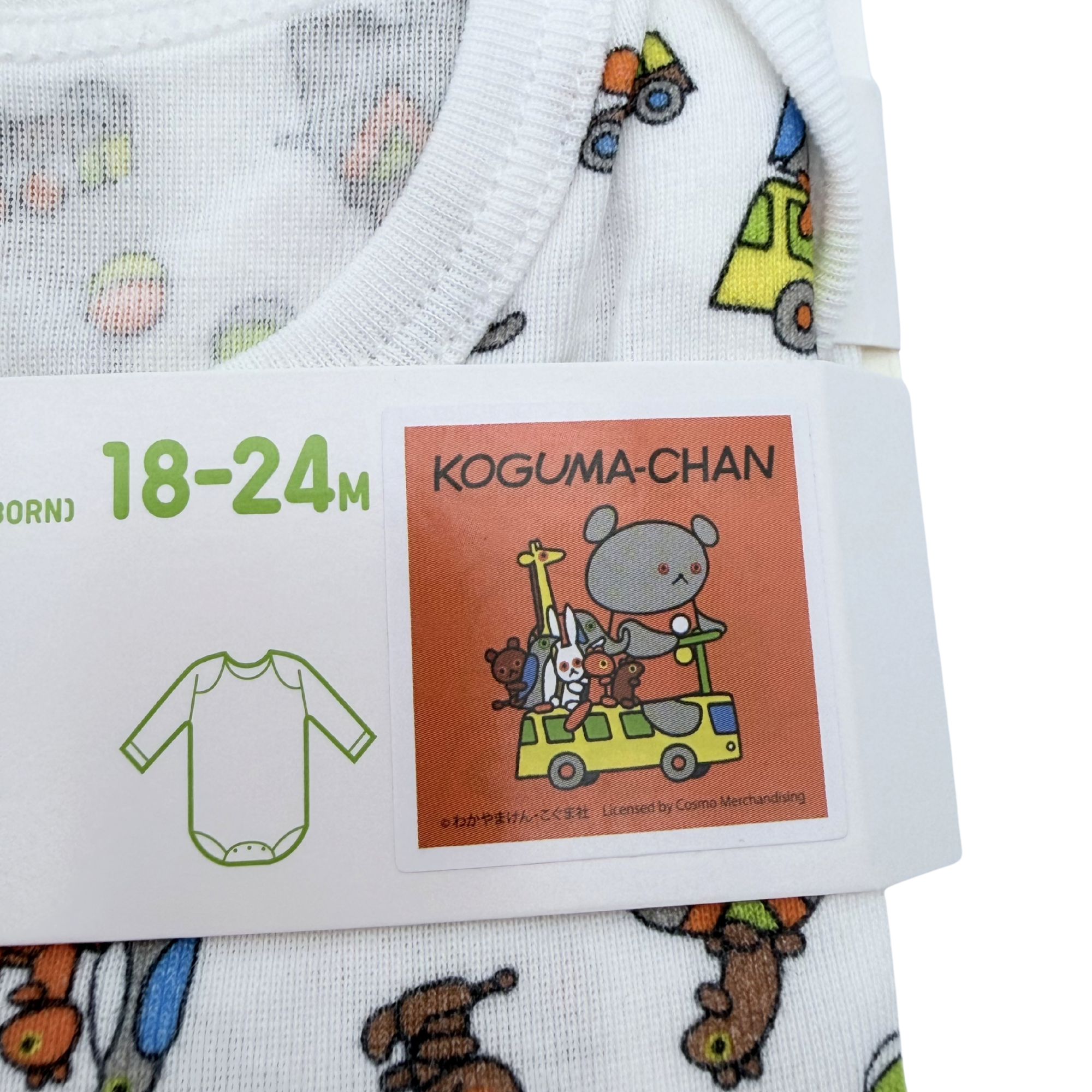 Body manches longues à imprimé Konguma-Chan — 18-24 mois