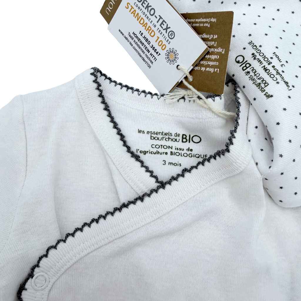 Body avec bonnet & bavoir assortis — 3 mois