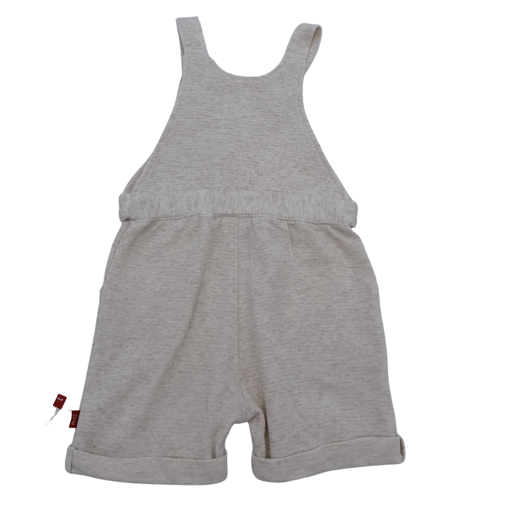 Salopette short beige chiné — 12-18 mois