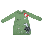 Robe en maille verte motif chien - 2 ans