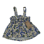 Top à bretelles imprimé fleurs bleues — 3 ans