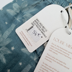 Short bleu imprimé palmiers — 6 mois