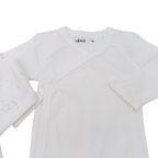 Lot de 3 bodies cache-cœur blanc et vert sauge - 9 mois