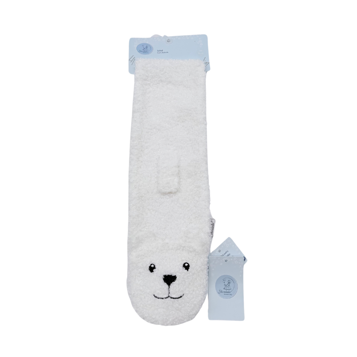 Écharpe enfant blanche motif ours - 2 ans