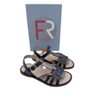 Sandales bleu marine et argentées — 29