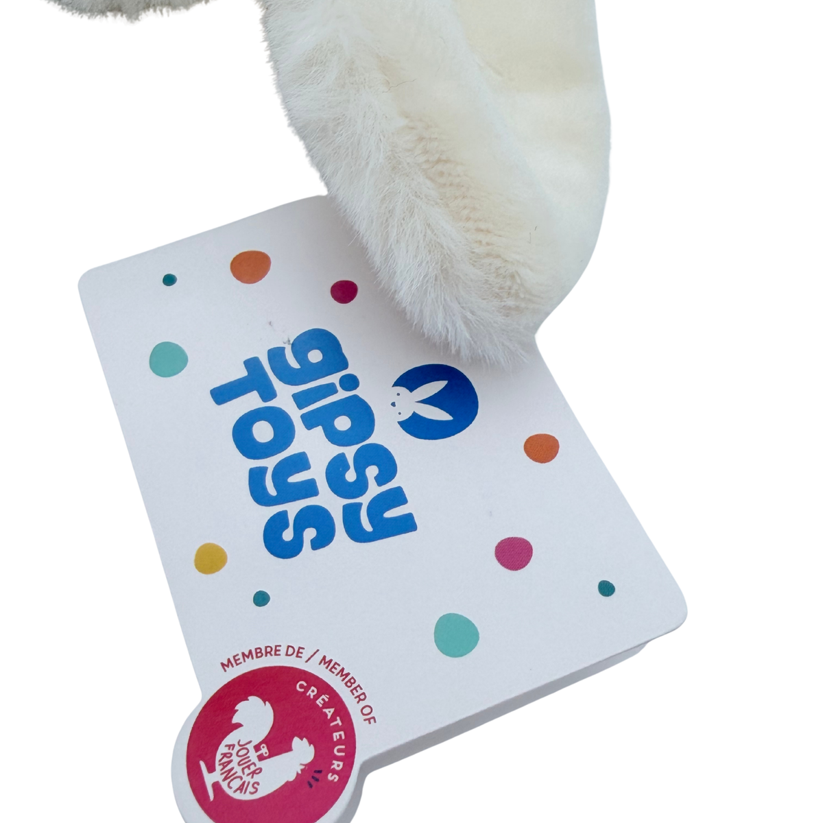 Peluche lapin écru aux longues oreilles