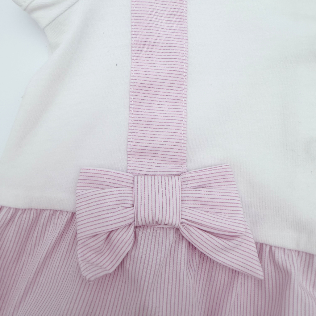 Barboteuse rose à nœuds — 12 mois