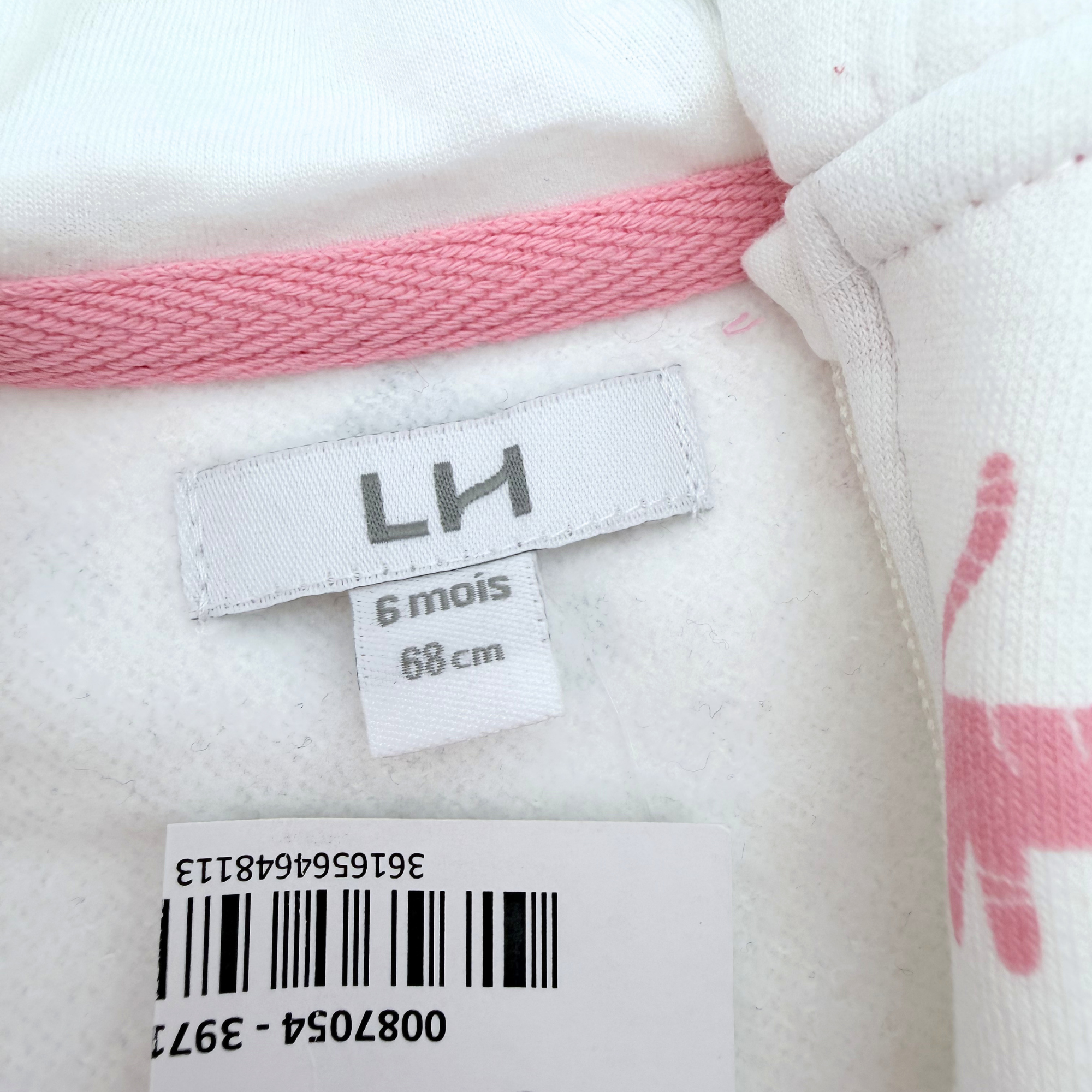 Gilet bébé à capuche motif chats — 6 mois