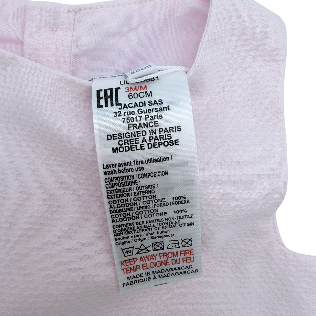 Robe velours rose pâle sans manches — 3 mois
