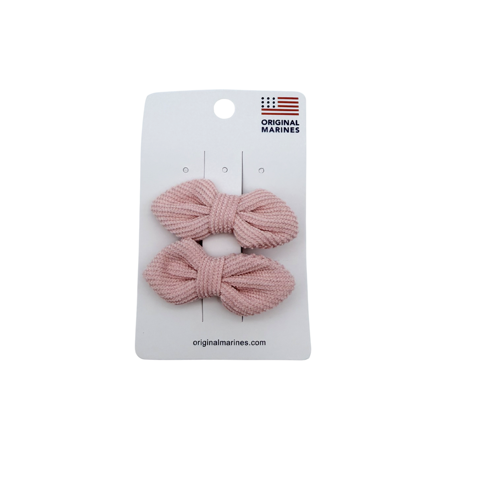 Lot de 2 barrettes nœud — Rose poudré