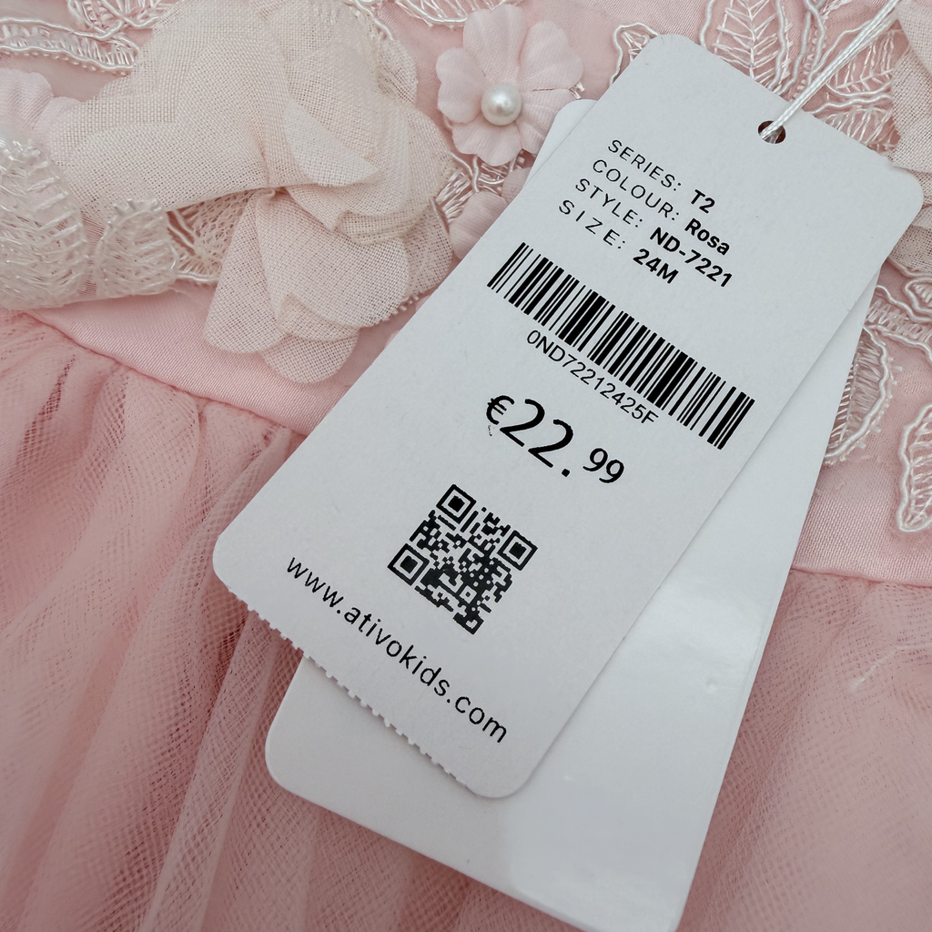 Robe cérémonie rose en tulle — 24 mois