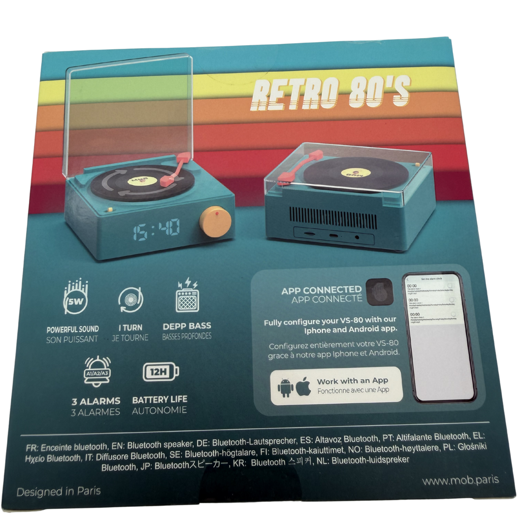 Enceinte bluetooth rétro avec réveil intégré VS-80