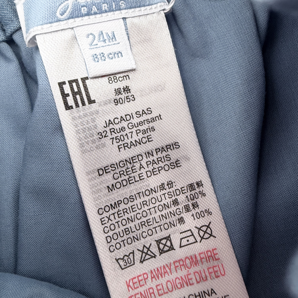 Short bleu effet denim à nœud — 24 mois