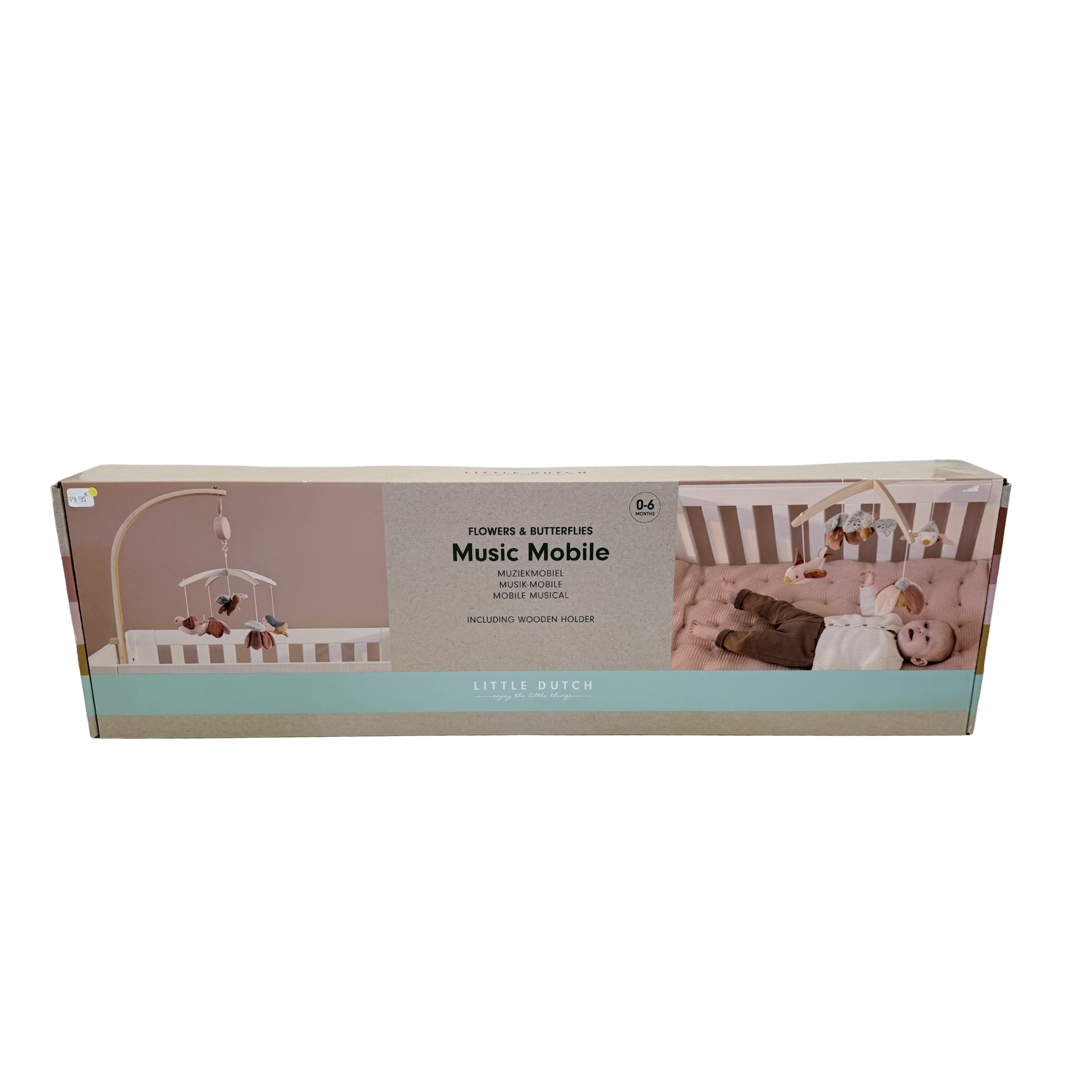 Mobile musical fleurs et papillons rose