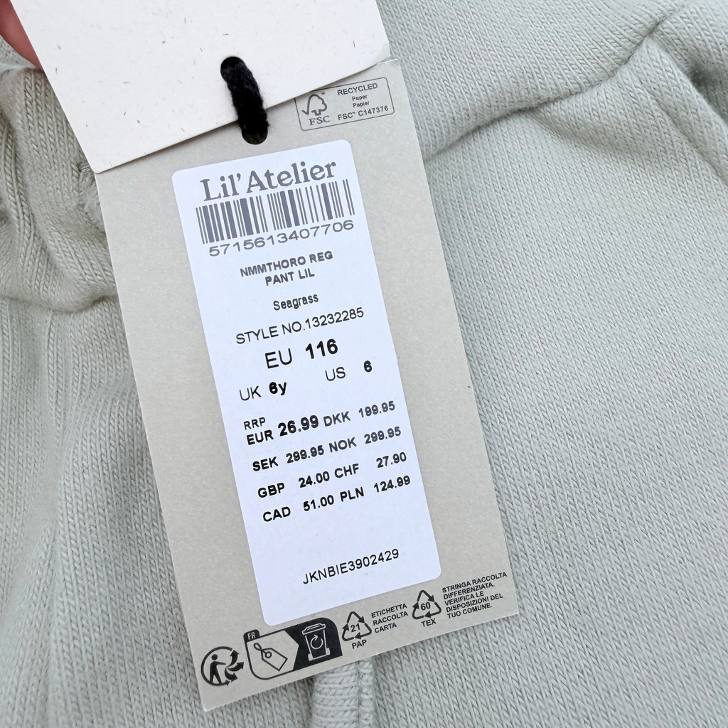 Pantalon vert sauge - 5-6 ans