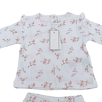 Ensemble blanc imprimé fleurs — 3 mois