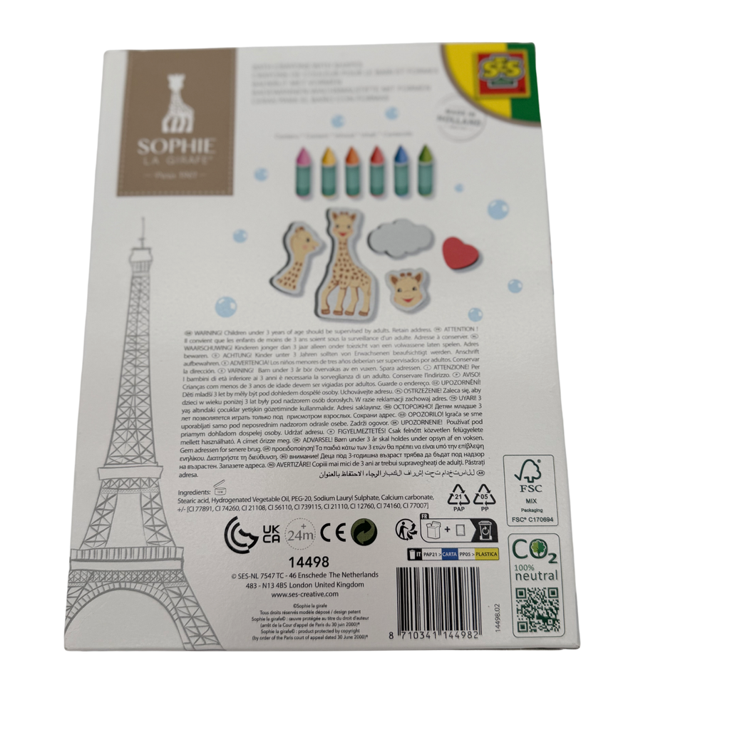 Crayon de bain et figurines en mousse
