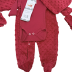 Ensemble naissance rouge texturé 5 pièces — 0-3 mois