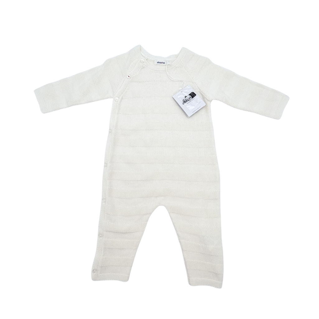 Combinaison bébé écrue en maille — 6 mois