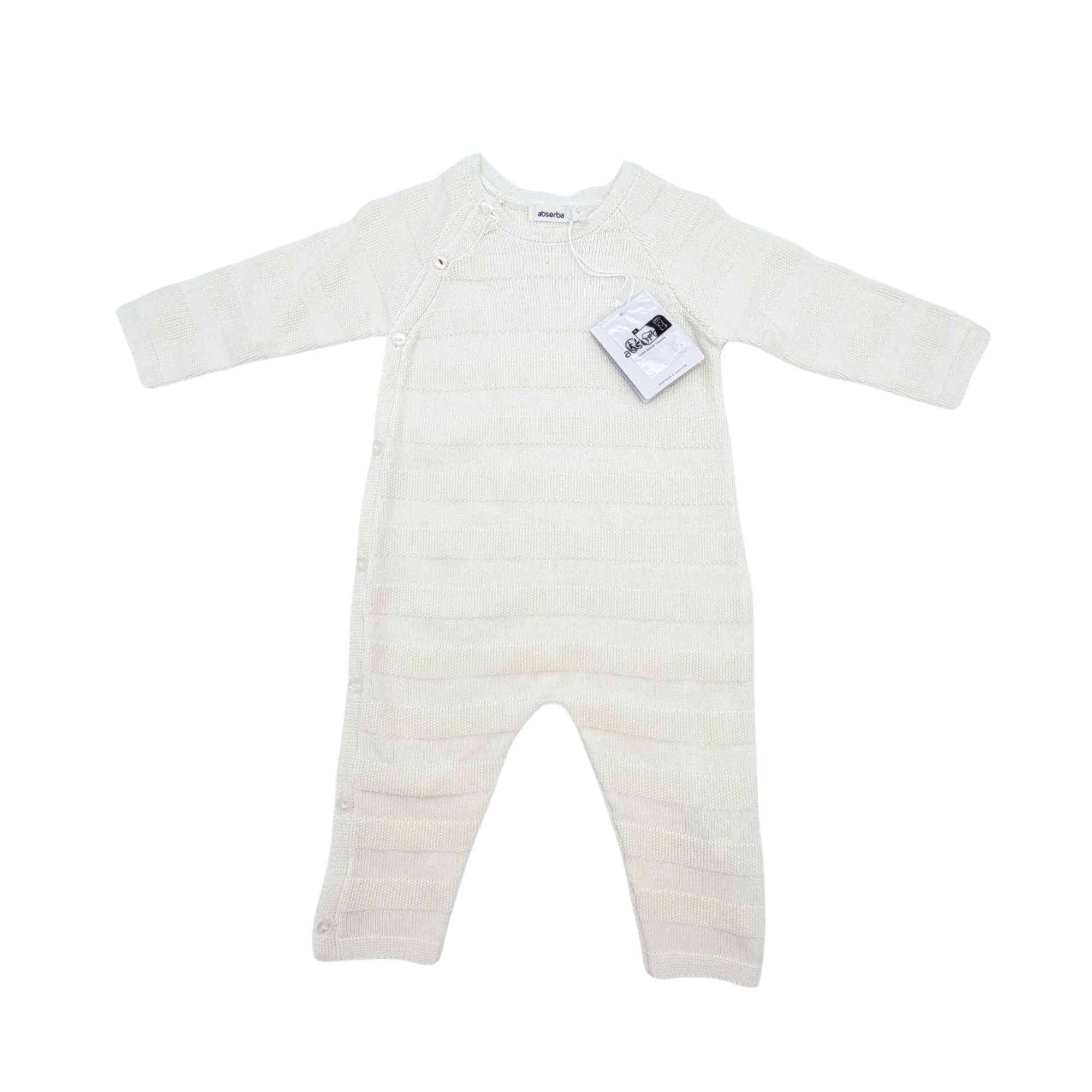 Combinaison bébé écrue en maille — 6 mois