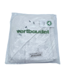 Cape de bain blanche et gant de toilette — 70 x 70 cm