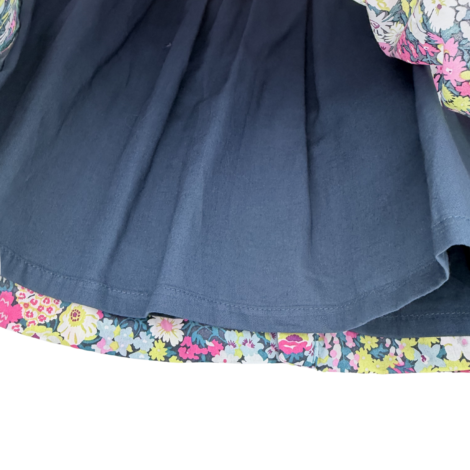 Robe fleurie multicolore à col volanté — 6 mois