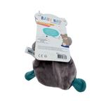 Doudou plat hippopotame avec attache-sucette