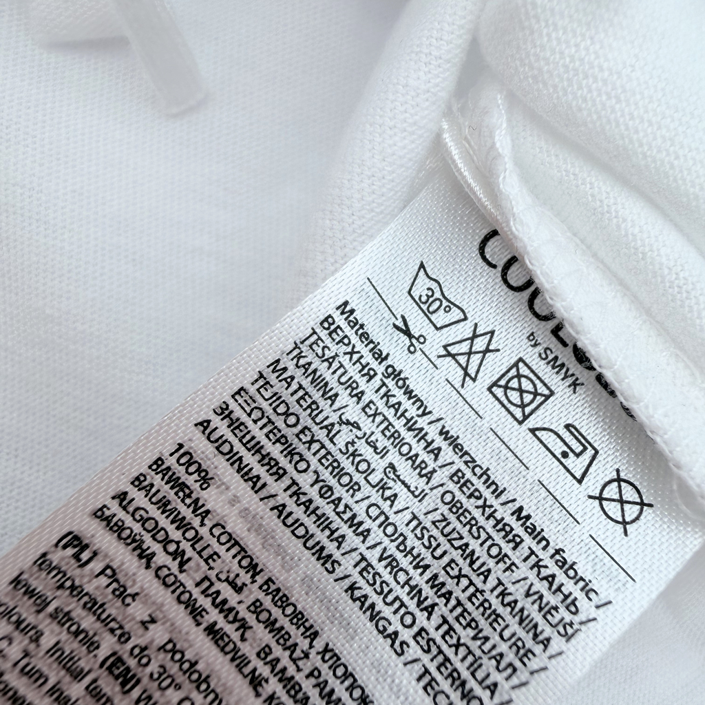 T-shirt bébé blanc chat rose — 9 mois