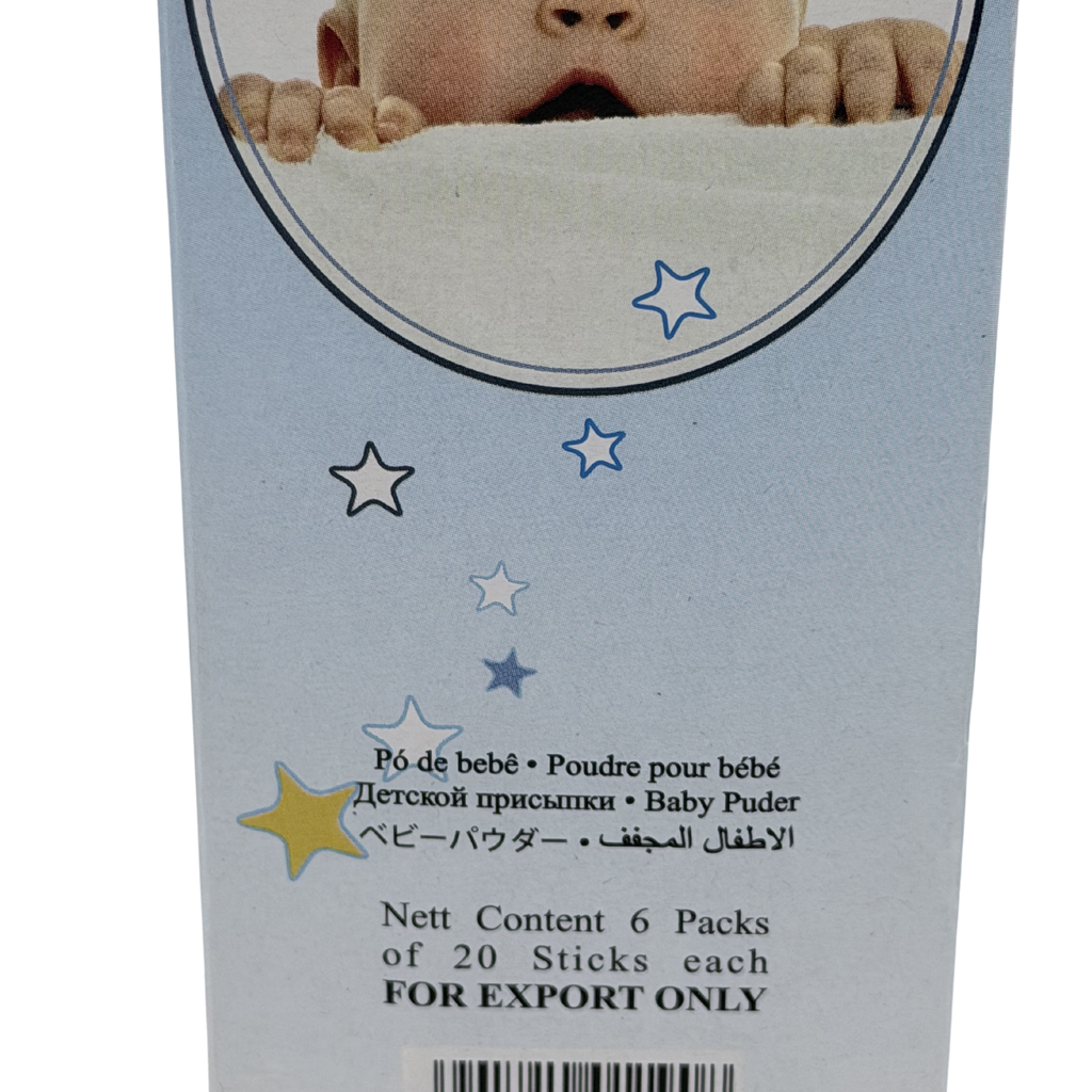 Lot de 6 packs de 20 sticks de talcs bébé