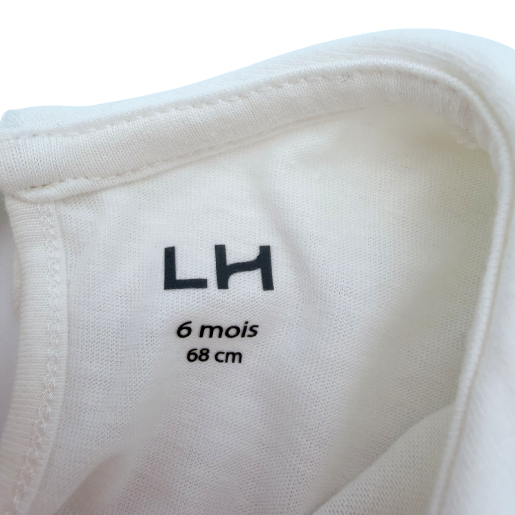T-shirt blanc col Claudine - 6 mois