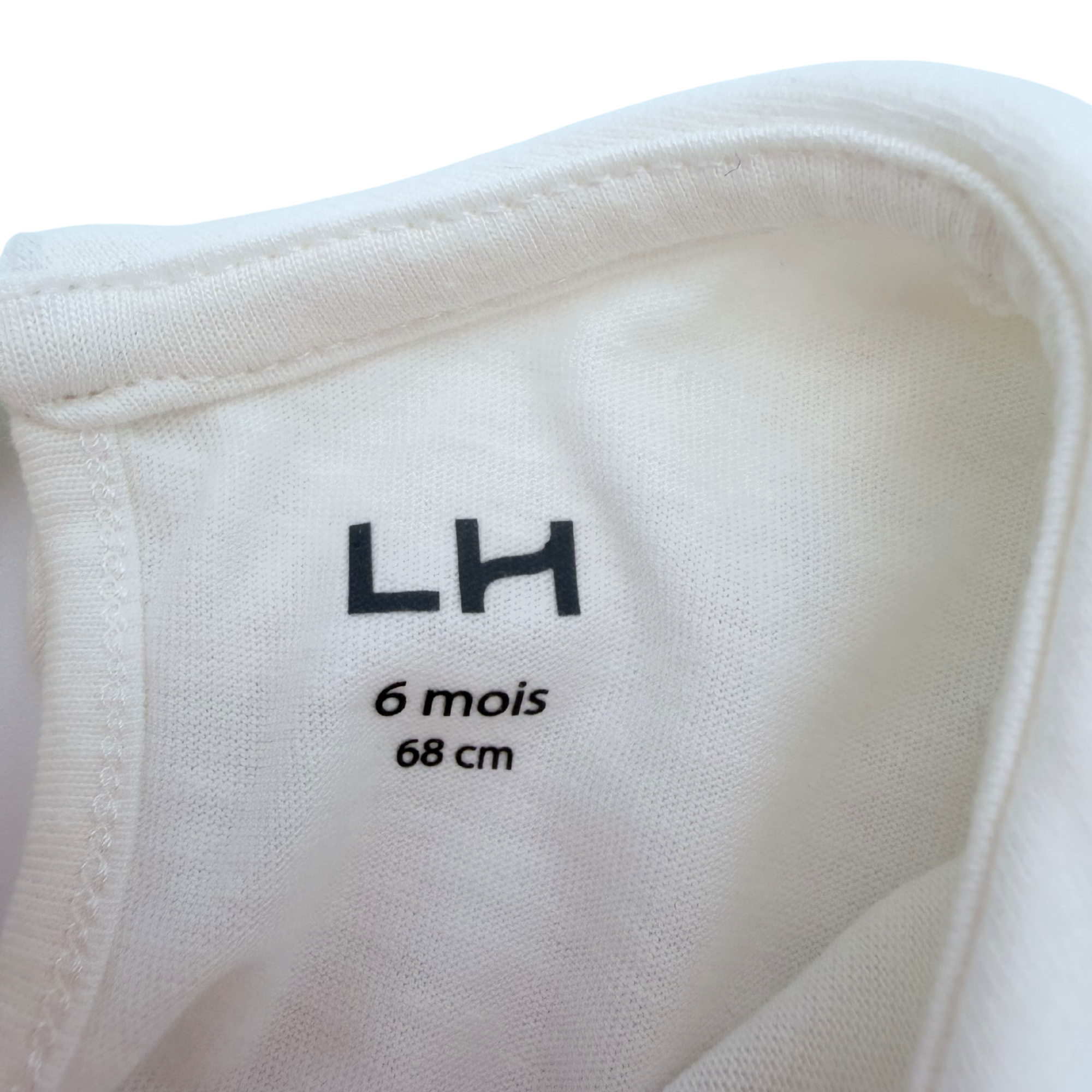 T-shirt blanc col Claudine - 6 mois