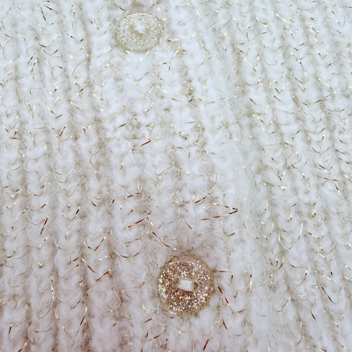Gilet bébé écru en maille à col volanté - 18 mois