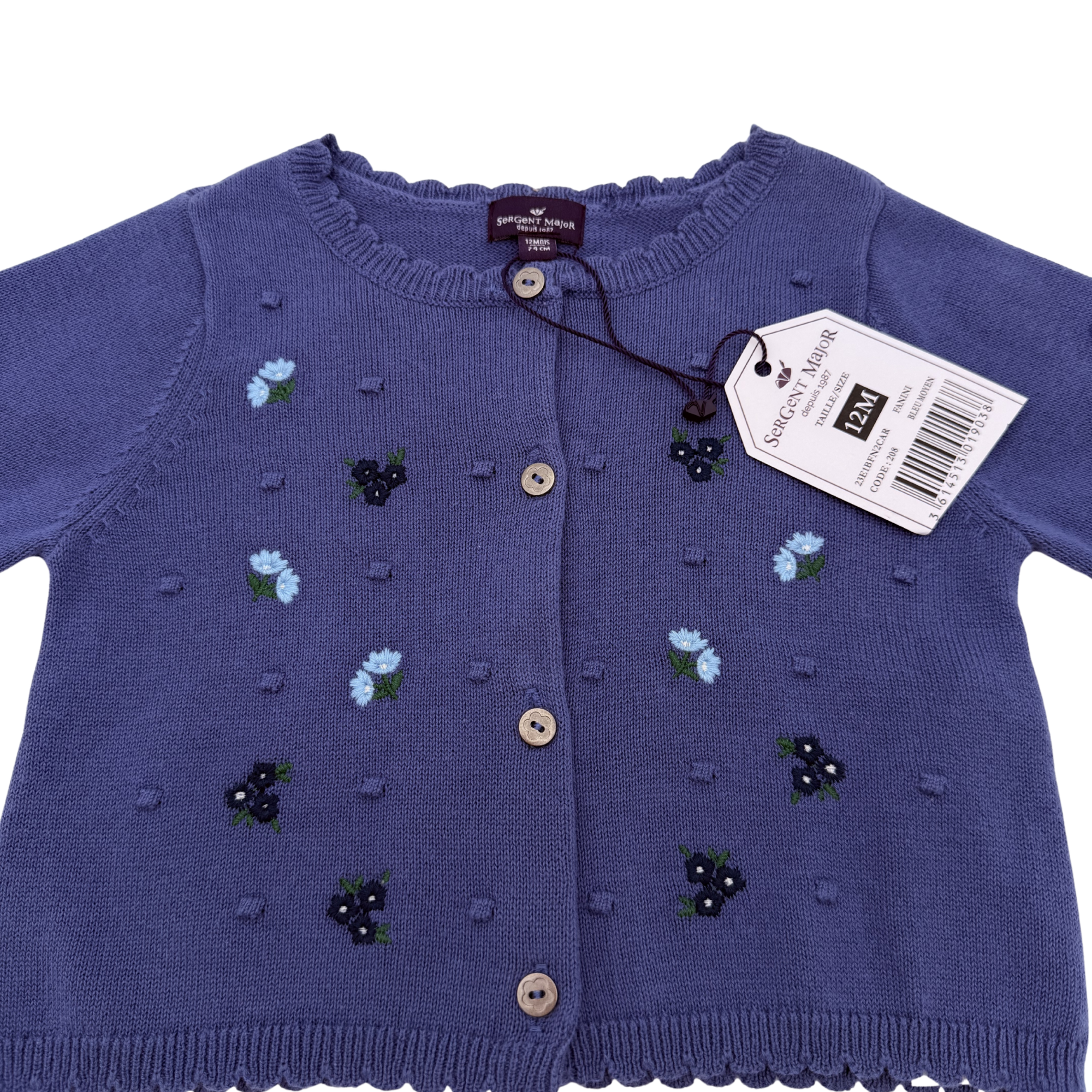 Gilet en maille brodé — 12 mois