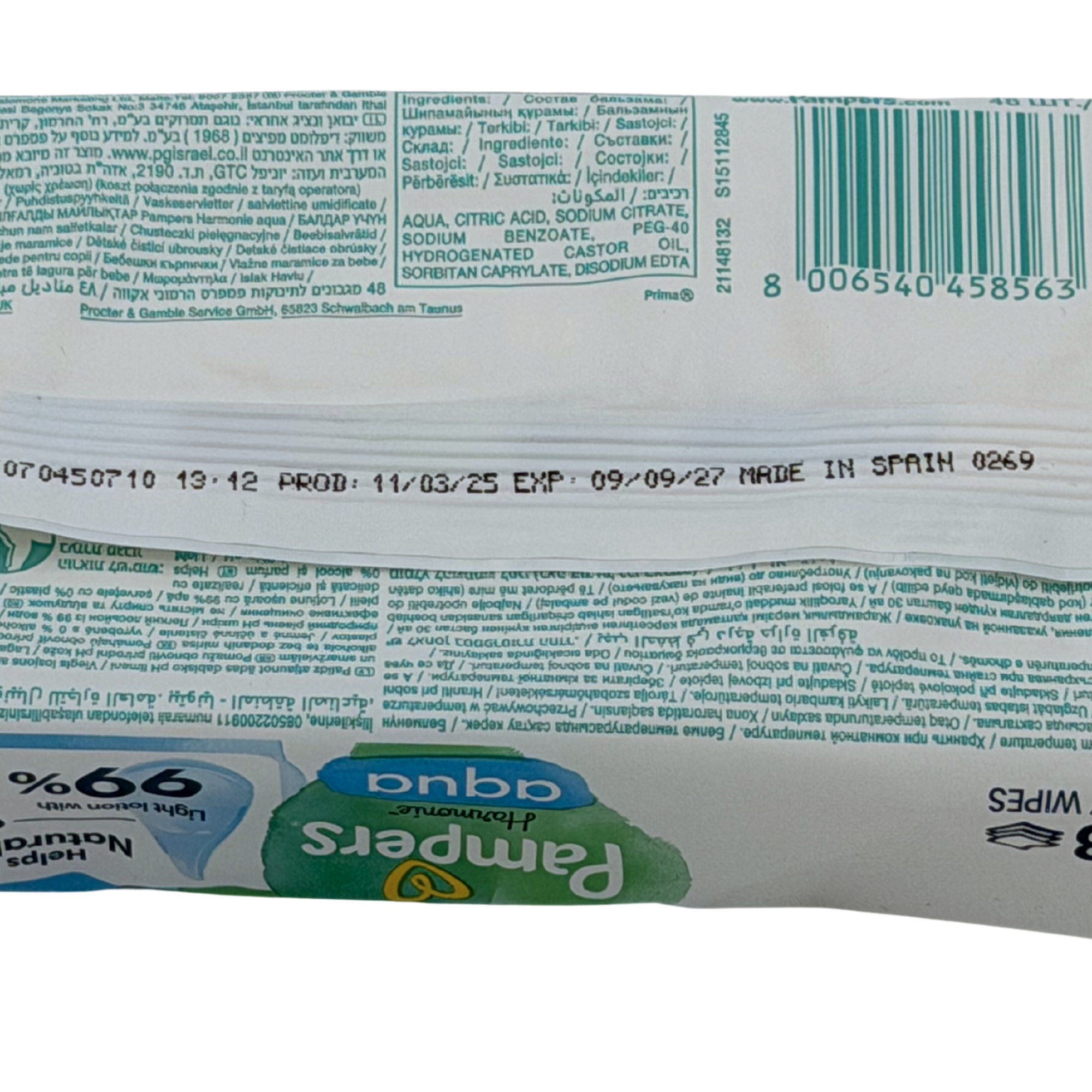 Paquet de 48 lingettes Aqua Harmonie