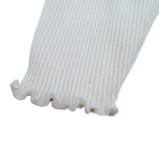 Legging bébé écru côtelé à boutons décoratifs - 3 mois