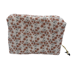 Trousse de toilette fleurie écru