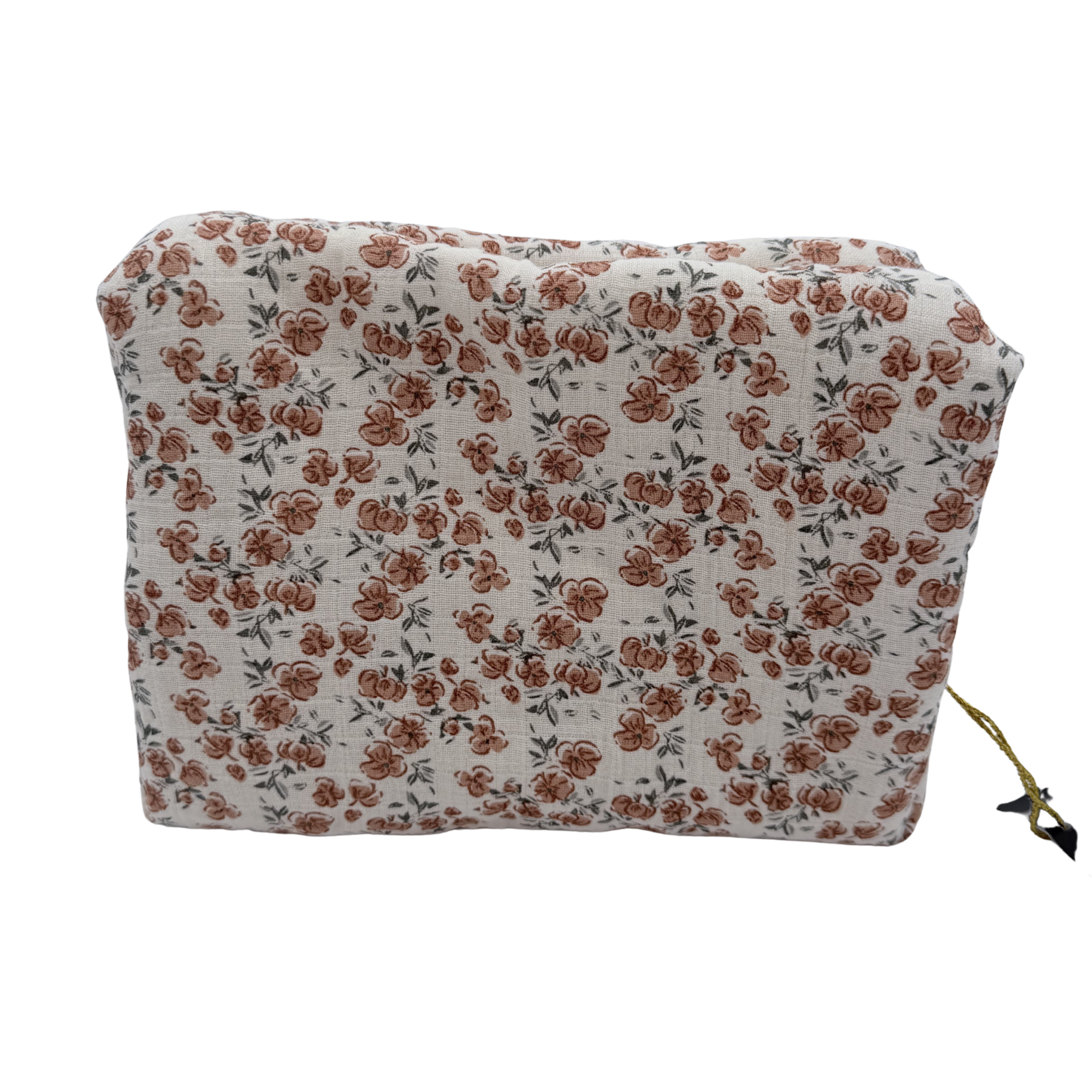 Trousse de toilette fleurie écru
